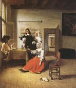 Pieter de Hooch, A Woman Drinking with Two Gentlemen) (mk05)